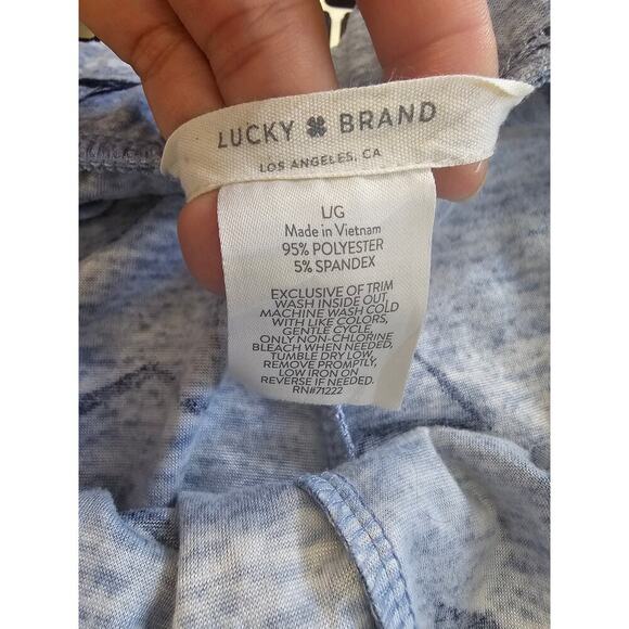 Lucky Brand Women's Elastic Waist Star Lounge Pant W/ Pockets Blue Size Large - Picture 3 of 4